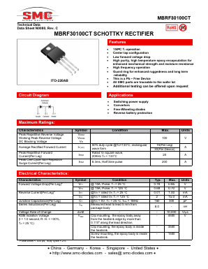 MBRF30100CT Datasheet PDF Sangdest Microelectronic (Nanjing) Co., Ltd
