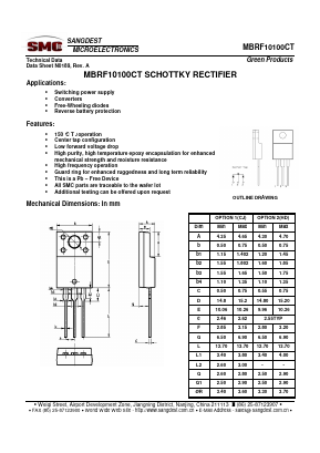 MBRF10100CT Datasheet PDF Sangdest Microelectronic (Nanjing) Co., Ltd