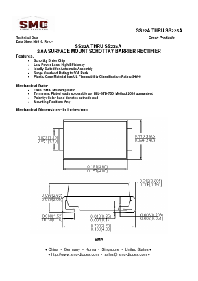 SS22A Datasheet PDF Sangdest Microelectronic (Nanjing) Co., Ltd