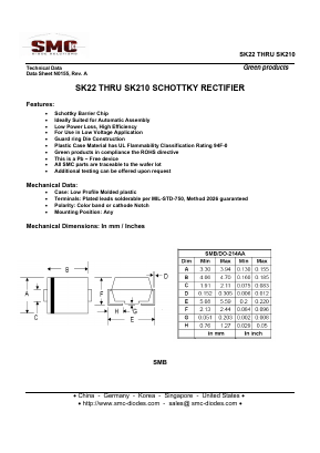 SK210 Datasheet PDF Sangdest Microelectronic (Nanjing) Co., Ltd