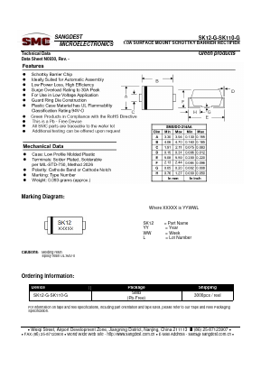 SK12-G Datasheet PDF Sangdest Microelectronic (Nanjing) Co., Ltd