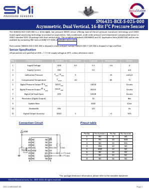 SM6431-BCE-T-025-000 Datasheet PDF Silicon Microstructures, Inc.