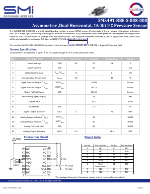 SM5491-BBE-S-008-000 Datasheet PDF Silicon Microstructures, Inc.