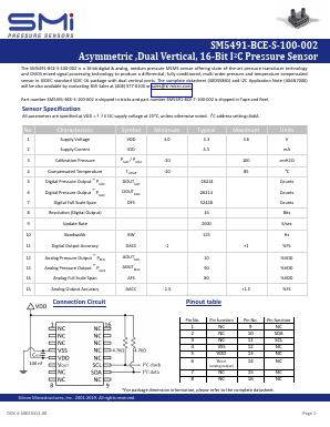 SM5491-BCE-S-100-002 Datasheet PDF Silicon Microstructures, Inc.