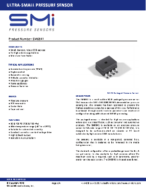 SM6841-100-A-H-T Datasheet PDF Silicon Microstructures, Inc.