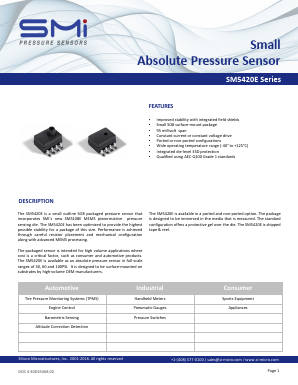 5420E-030-A-P-T Datasheet PDF Silicon Microstructures, Inc.
