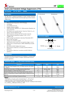 SA5.0 Datasheet PDF Socay Electornics Co., Ltd.