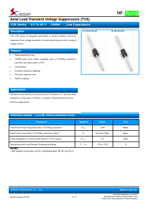 LCE6.5A Datasheet PDF Socay Electornics Co., Ltd.
