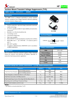 SM8S10A Datasheet PDF Socay Electornics Co., Ltd.