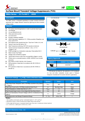 SMAJ80A Datasheet PDF Socay Electornics Co., Ltd.