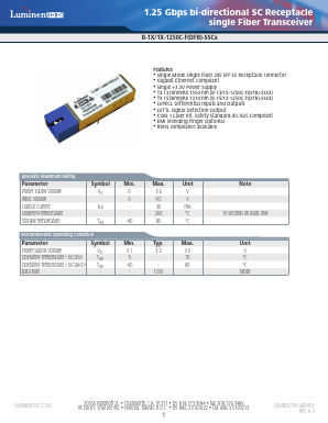 B-13-15-1250C-F-SSC1AG5 Datasheet PDF Source Photonics, Inc.