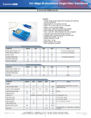 B-13-15-622-TPM-SFC-60 Datasheet PDF Source Photonics, Inc.