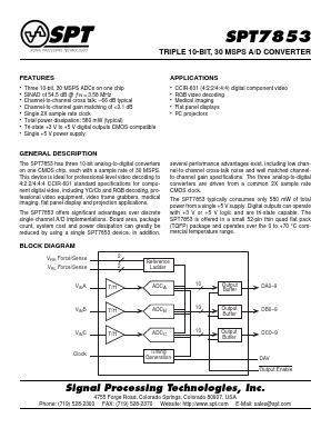 SPT7853 Datasheet PDF Signal Processing Technologies