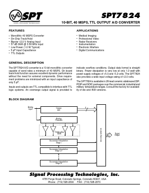 SPT7824BCS Datasheet PDF Signal Processing Technologies