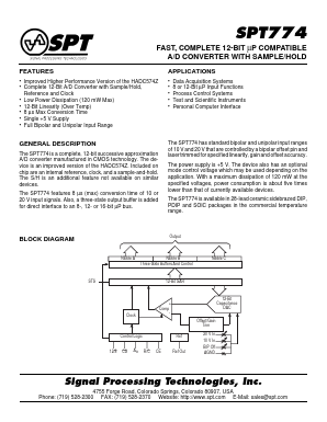 SPT774 Datasheet PDF Signal Processing Technologies