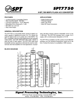SPT7750 Datasheet PDF Signal Processing Technologies