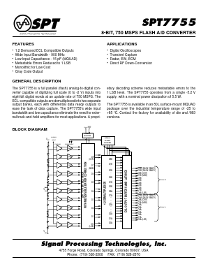 SPT7755AIK Datasheet PDF Signal Processing Technologies
