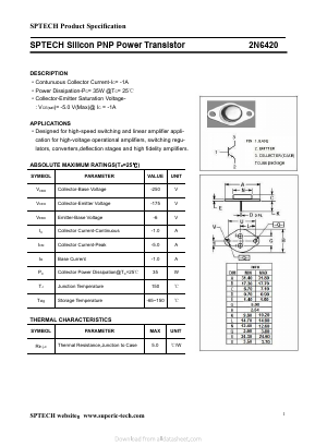 2N6420 Datasheet PDF Shenzhen SPTECH Microelectronics Co., Ltd.