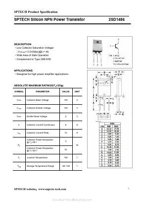 D1486Q Datasheet PDF Shenzhen SPTECH Microelectronics Co., Ltd.