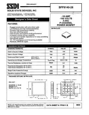 SFF9140-28 Datasheet PDF Solid State Devices, Inc.