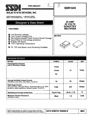 SSR1645 Datasheet PDF Solid State Devices, Inc.