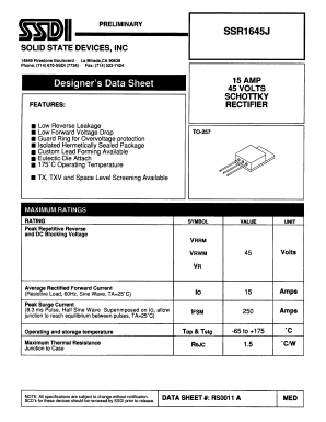 SSR1645J Datasheet PDF Solid State Devices, Inc.