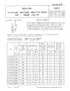 SDA294B Datasheet PDF Solid State Devices, Inc.