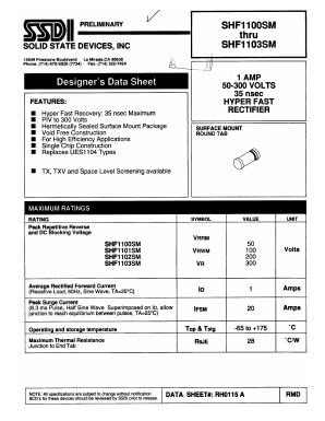 SHF1102SM Datasheet PDF Solid State Devices, Inc.