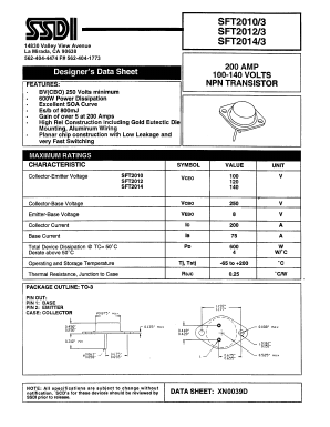 SFT2010-3 Datasheet PDF Solid State Devices, Inc.