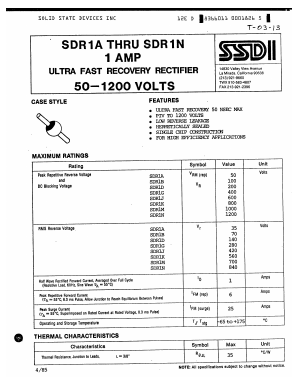 SDR1A Datasheet PDF Solid State Devices, Inc.