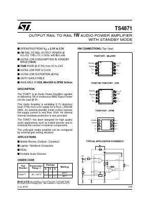 TS4871 Datasheet PDF STMicroelectronics