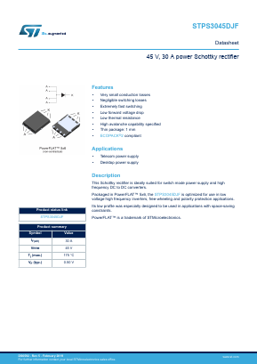 STPS3045DJF-TR Datasheet PDF STMicroelectronics
