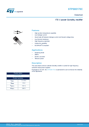 STPS80170C Datasheet PDF STMicroelectronics