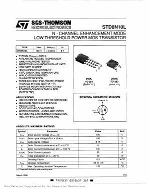 STD8N10LT4 Datasheet PDF STMicroelectronics