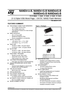 NAND512W3B3AV6 Datasheet PDF STMicroelectronics