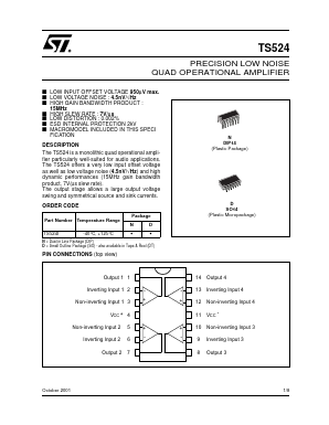 TS524IDT Datasheet PDF STMicroelectronics