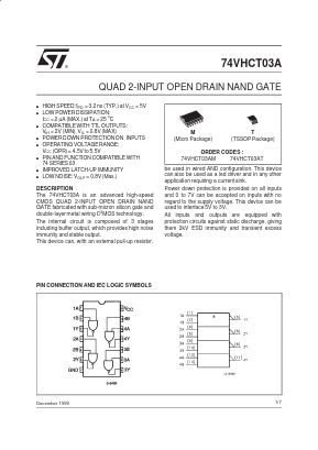 74VHCT03AM Datasheet PDF STMicroelectronics