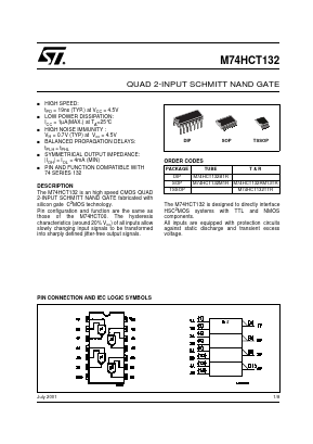 M74HCT132 Datasheet PDF STMicroelectronics