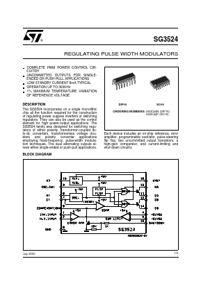 SG3524P Datasheet PDF STMicroelectronics