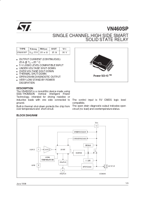 VN460SP13TR Datasheet PDF STMicroelectronics
