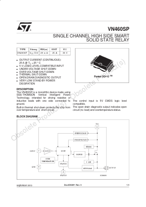 VN460SPTR-E Datasheet PDF STMicroelectronics