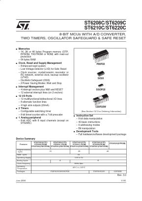 ST6209LN1/HWD Datasheet PDF STMicroelectronics