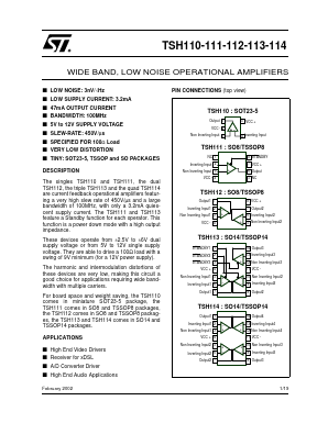 TSH112ID Datasheet PDF STMicroelectronics