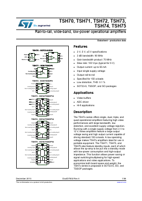 TSH70 Datasheet PDF STMicroelectronics