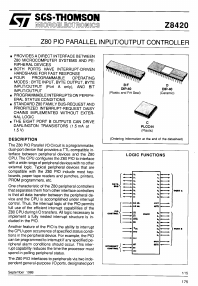 Z8420BB1 Datasheet PDF STMicroelectronics