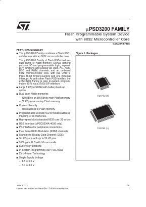 UPSD3314A-40U1 Datasheet PDF STMicroelectronics