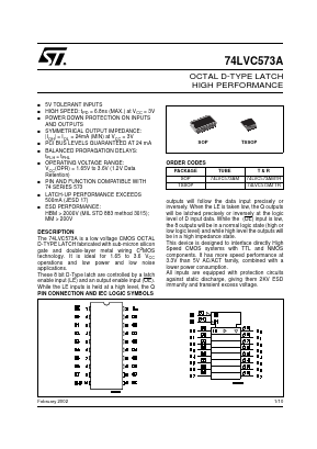 74LVC573A Datasheet PDF STMicroelectronics