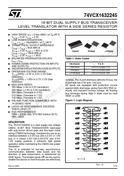 74VCX1632245TBR Datasheet PDF STMicroelectronics