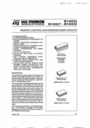 M145026B1 Datasheet PDF STMicroelectronics