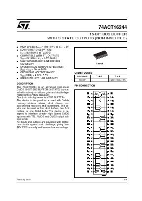 74ACT16244 Datasheet PDF STMicroelectronics